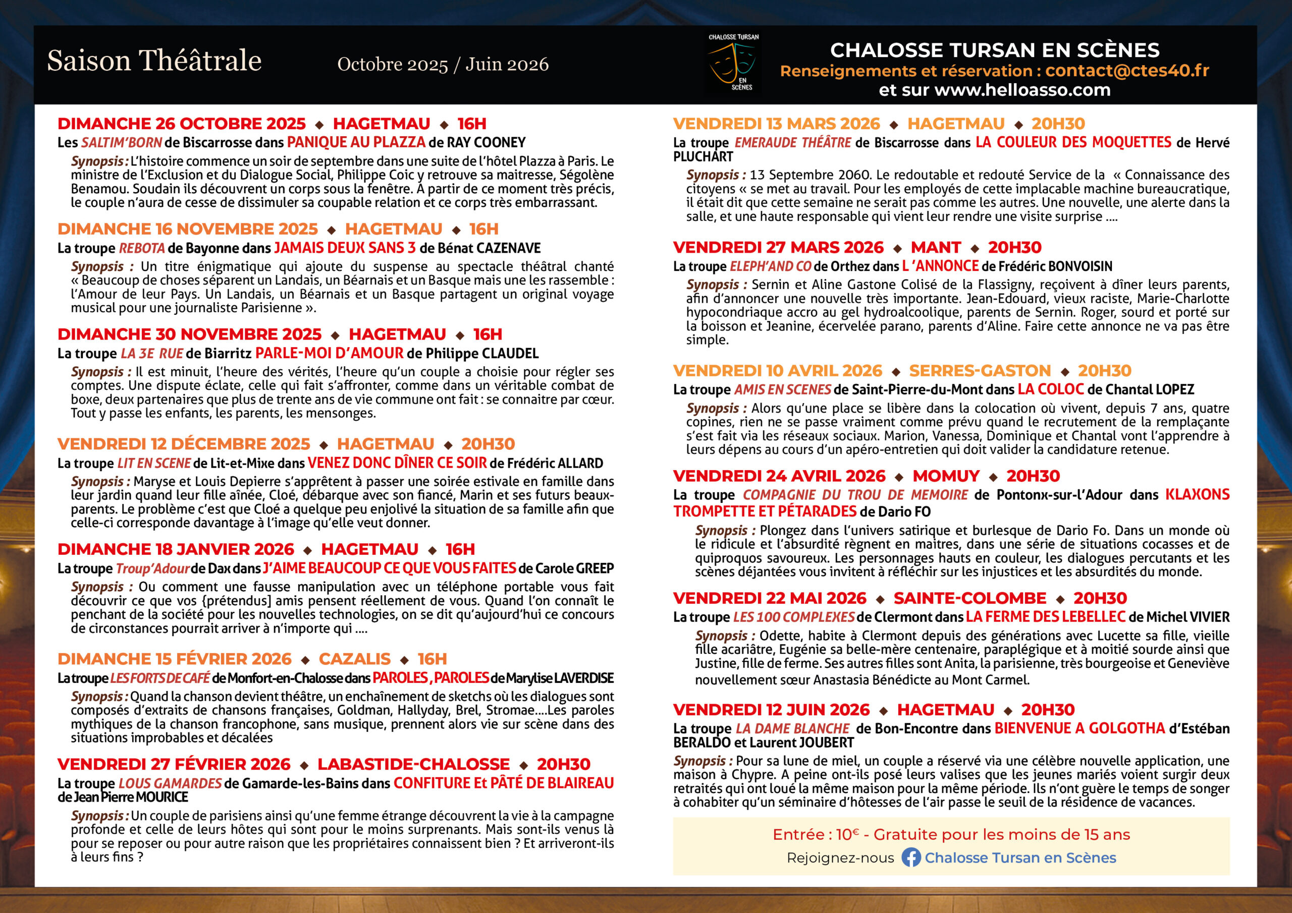 PROGRAMME SAISON 25-262